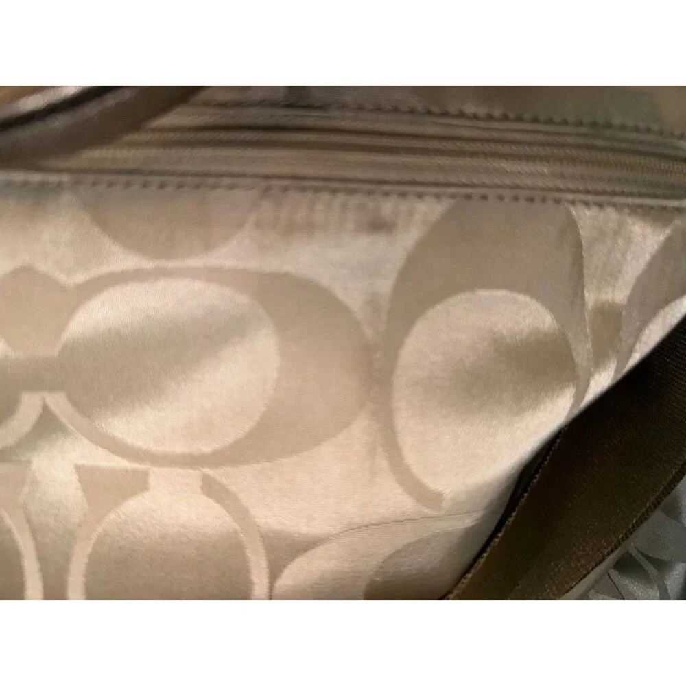 Coach Signature Nylon Baby Bag Tote / Diaper Bag Gold Champagne F77577